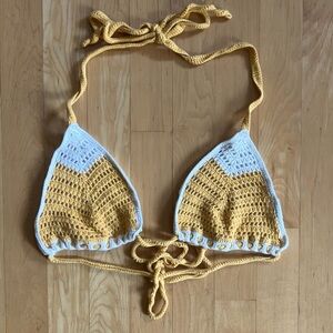 3/$20 Crochet string triangle bikini top Forever 21 F21 Large